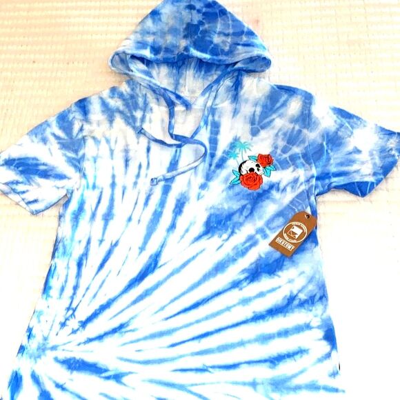 Dikotomy Tye Dye Short Sleeve Hoodie Medium - Picture 1 of 5